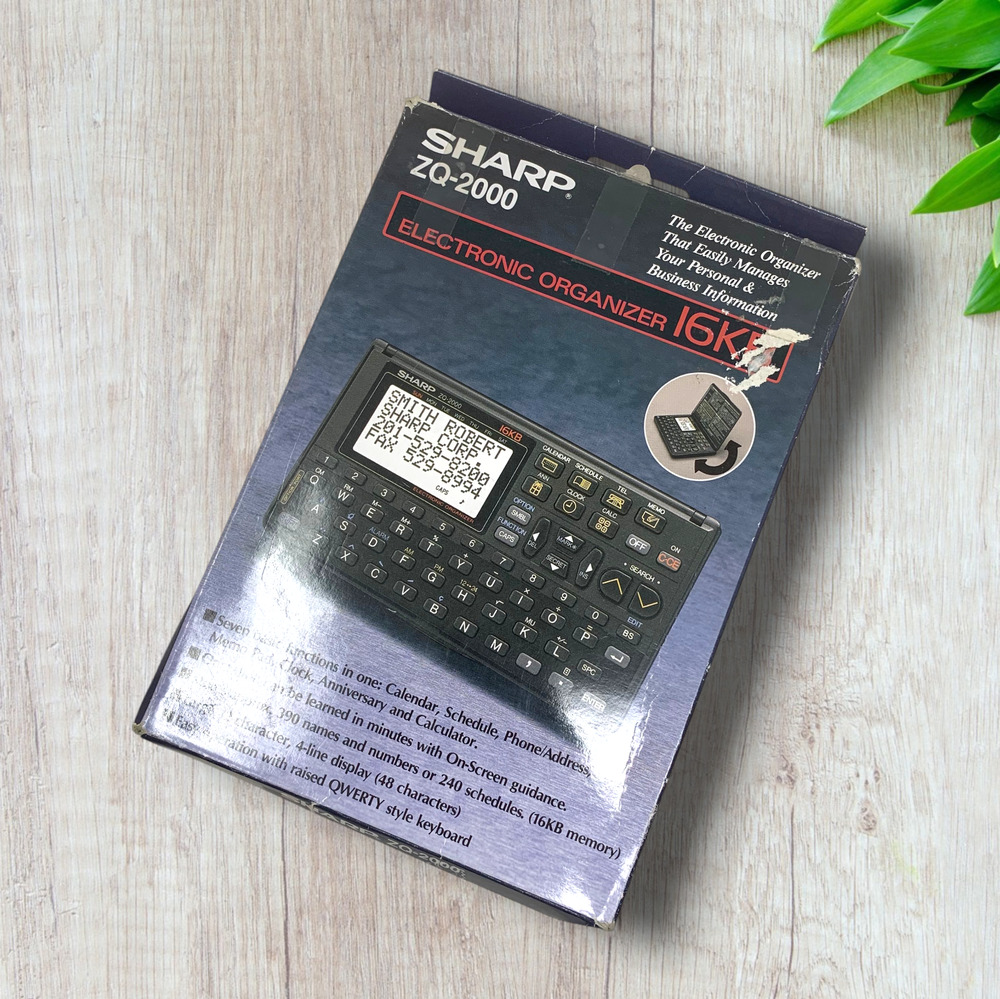 Vintage Sharp ZQ-2000 16KB Electronic Organizer Open Box Tested Japan